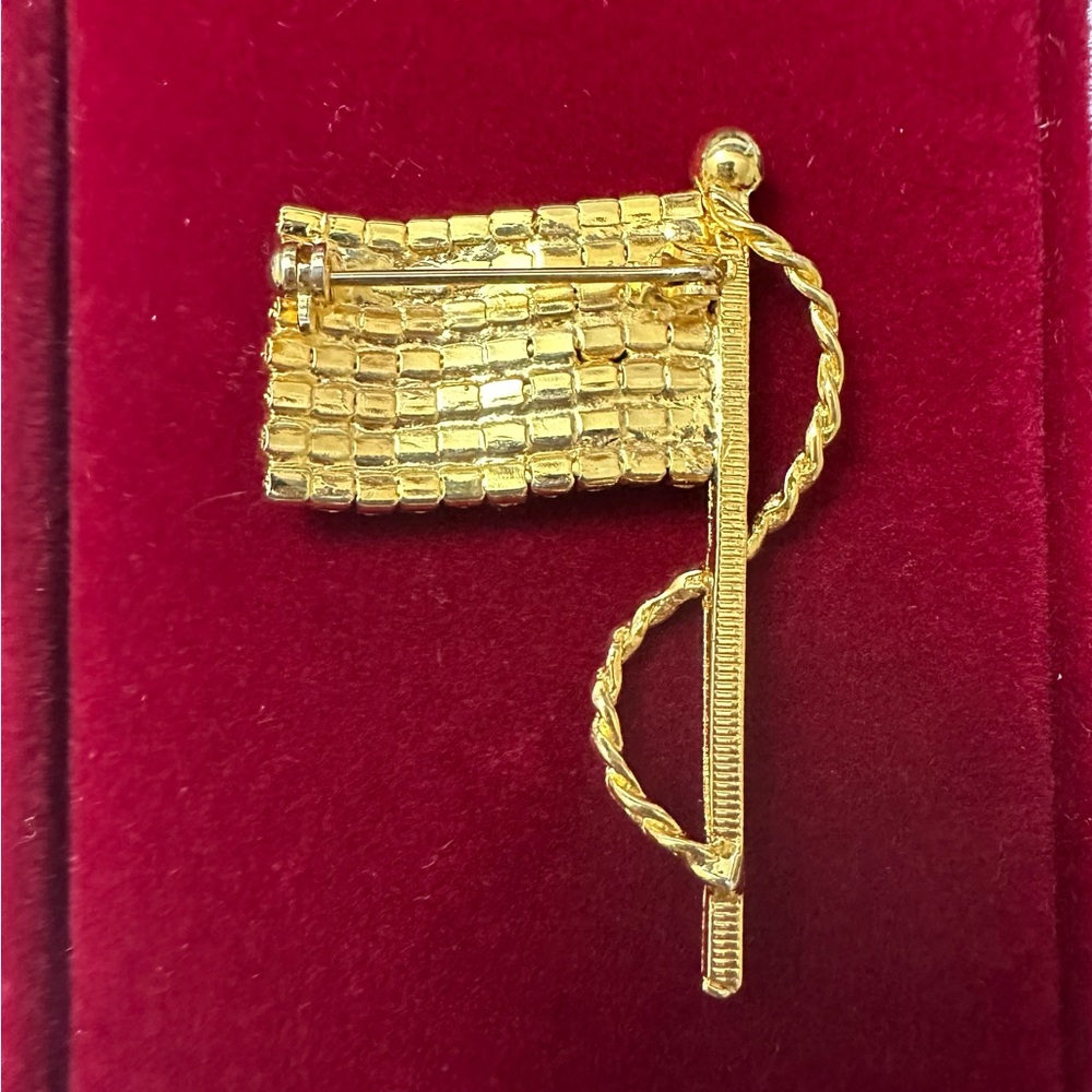 American Flag Brooch with Gold Accents - Picture 2 of 3